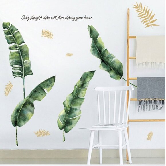 Wall Decor Mural Sticker Tropical Plant Fauna Exotic Decoration Bird of Paradise - Picture 1 of 4